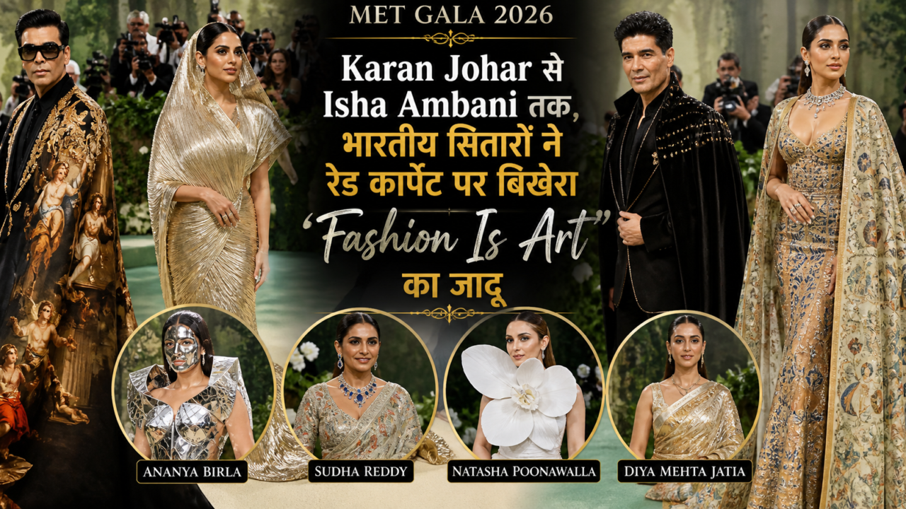 Met Gala 2026: Karan Johar से Isha Ambani तक, भारतीय सितारों ने रेड कार्पेट पर बिखेरा ‘Fashion Is Art’ का जादू